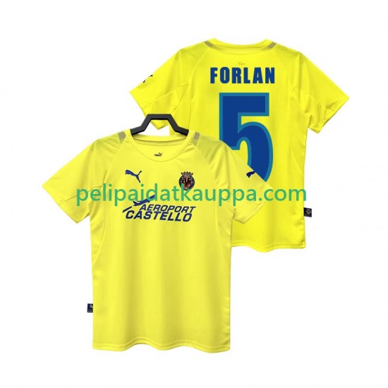 Villarreal CF FORLAN 5 2005 Retro Koti Fanipelipaita (Miehet) 2006 Lyhythihainen