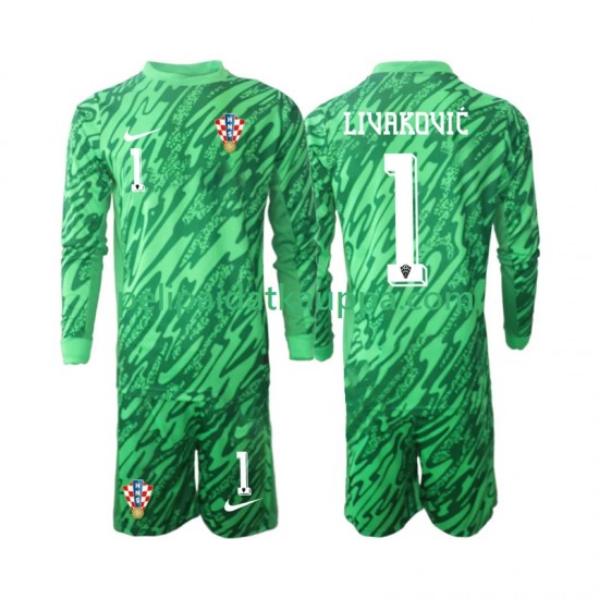 Kroatia DOMINIK LIVAKOVIC 1 Maalivahdin Vieras Fanipelipaita (Lasten) 2024 Pitkähihainen Kroatia DOMINIK LIVAKOVIC 1 Maalivahdin Vieras Fanipelipaita (Lasten) 2024 Pitkähihainen