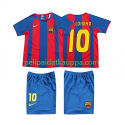 FC Barcelona RONALDINHO 10 Retro Koti Fanipelipaita (Lasten) 2004 Lyhythihainen