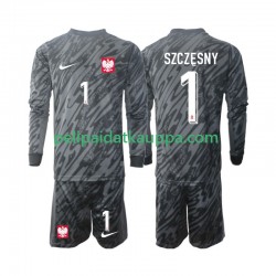 Puola Szczesny 1 Maalivahdin Vieras Fanipelipaita (Lasten) 2024 Pitkähihainen