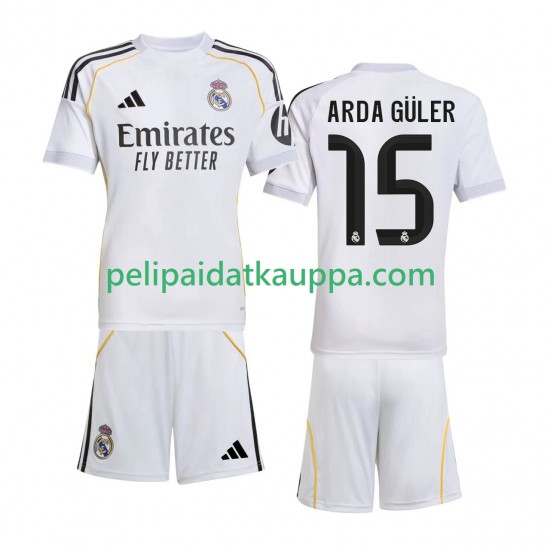 Real Madrid Arda Guler 15 Koti Fanipelipaita (Lasten) 2025-2026 Lyhythihainen Real Madrid Arda Guler 15 Koti Fanipelipaita (Lasten) 2025-2026 Lyhythihainen
