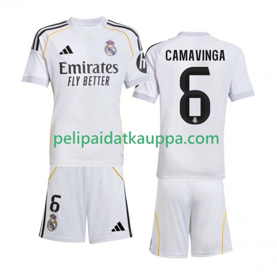 Real Madrid Camavinga 6 Koti Fanipelipaita (Lasten) 2025-2026 Lyhythihainen