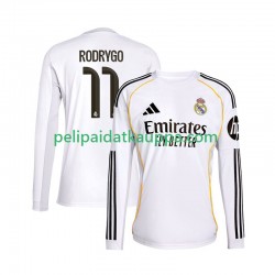 Real Madrid Rodrygo 11 Koti Fanipelipaita (Miehet) 2025-2026 Pitkähihainen