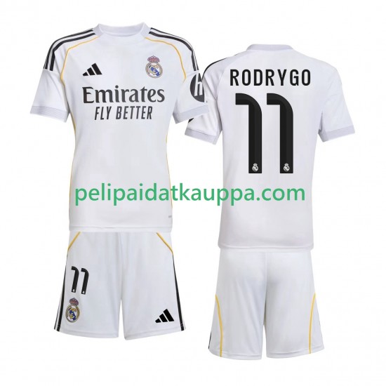 Real Madrid Rodrygo 11 Koti Fanipelipaita (Lasten) 2025-2026 Lyhythihainen
