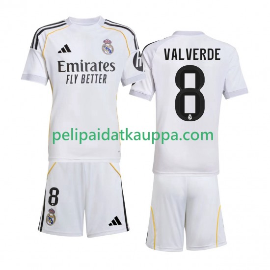 Real Madrid Valverde 8 Koti Fanipelipaita (Lasten) 2025-2026 Lyhythihainen Real Madrid Valverde 8 Koti Fanipelipaita (Lasten) 2025-2026 Lyhythihainen