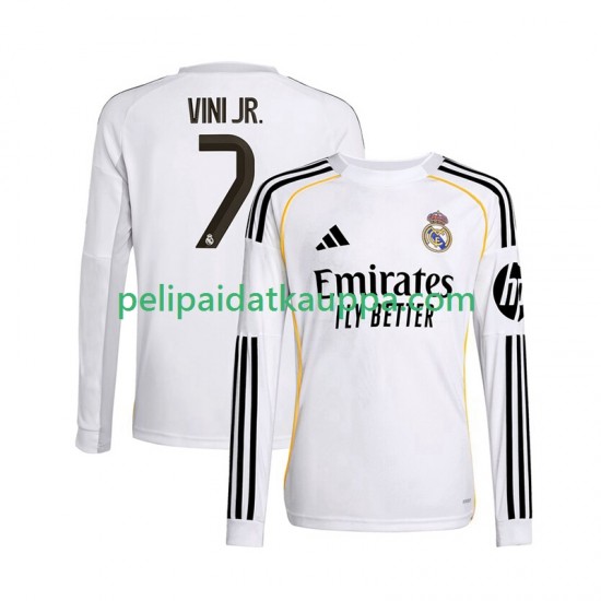 Real Madrid Vinicius Junior 7 Koti Fanipelipaita (Miehet) 2025-2026 Pitkähihainen Real Madrid Vinicius Junior 7 Koti Fanipelipaita (Miehet) 2025-2026 Pitkähihainen