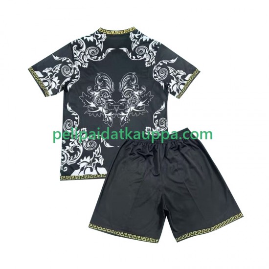 Real Madrid Versace Black Edition Koti Fanipelipaita (Lasten) 2024-2025 Lyhythihainen