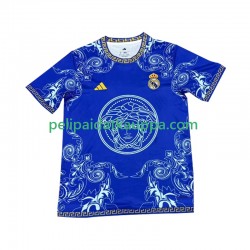 Real Madrid Versace Blue Edition Koti Fanipelipaita (Miehet) 2024-2025 Lyhythihainen