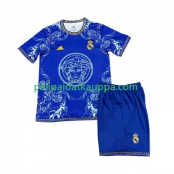 Real Madrid Versace Blue Edition Koti Fanipelipaita (Lasten) 2024-2025 Lyhythihainen