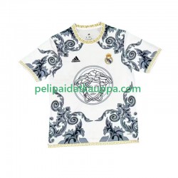 Real Madrid Versace White Edition Koti Fanipelipaita (Miehet) 2024-2025 Lyhythihainen