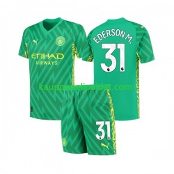 Manchester City Ederson Moraes 31 Maalivahdin Koti Fanipelipaita (Lasten) 2023-2024 Lyhythihainen
