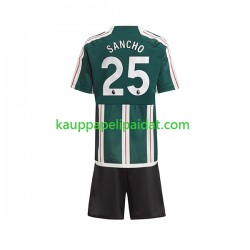 Manchester United Sancho 25 Vieras Fanipelipaita (Lasten) 2023-2024 Lyhythihainen