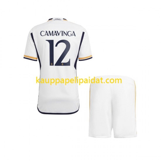 Real Madrid Camavinga 12 Koti Fanipelipaita (Lasten) 2023-2024 Lyhythihainen