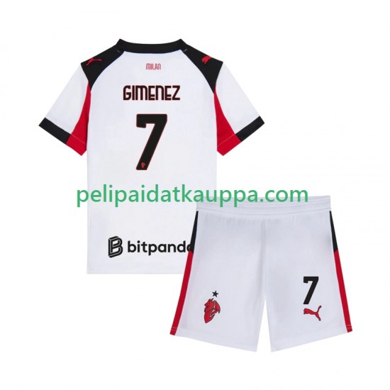 AC Milan Santiago Gimenez 7 Vieras Fanipelipaita (Lasten) 2025-2026 Lyhythihainen