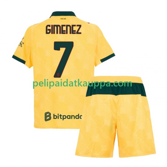 AC Milan Santiago Gimenez 7 Kolmas Fanipelipaita (Lasten) 2025-2026 Lyhythihainen