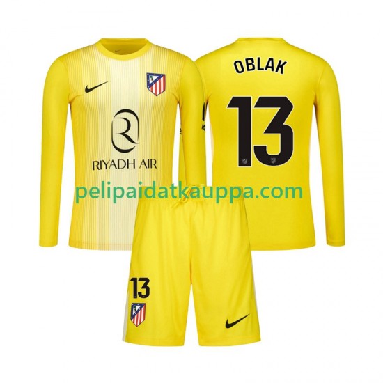 Atlético Madrid Jan Oblak 13 Maalivahdin Koti Fanipelipaita (Lasten) 2025-2026 Pitkähihainen