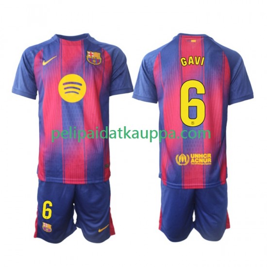 FC Barcelona Gavi 6 Koti Fanipelipaita (Lasten) 2025-2026 Lyhythihainen