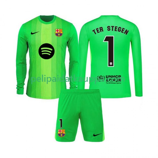 FC Barcelona Ter Stegen 1 Maalivahdin Koti Fanipelipaita (Lasten) 2025-2026 Pitkähihainen