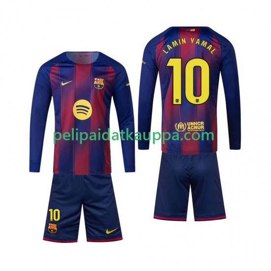 FC Barcelona Lamine Yamal 10 Koti Fanipelipaita (Lasten) 2025-2026 Pitkähihainen