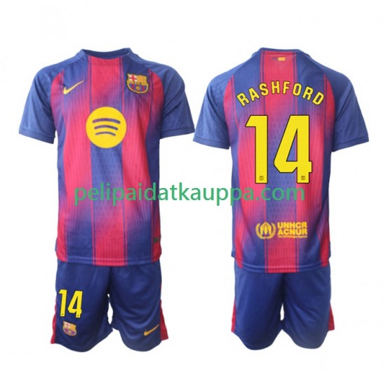 FC Barcelona Marcus Rashford 14 Koti Fanipelipaita (Lasten) 2025-2026 Lyhythihainen FC Barcelona Marcus Rashford 14 Koti Fanipelipaita (Lasten) 2025-2026 Lyhythihainen