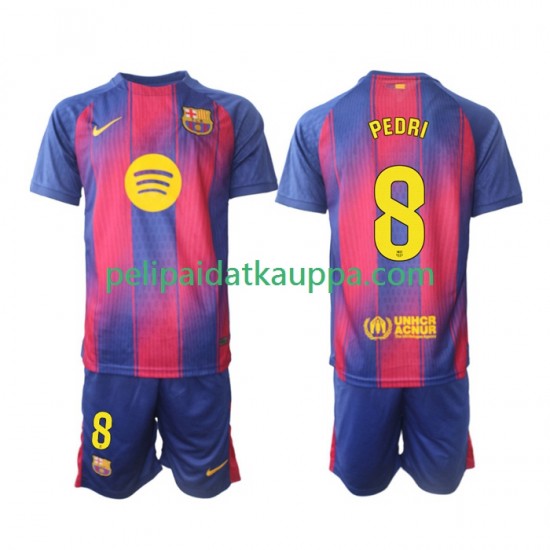 FC Barcelona Pedri 8 Koti Fanipelipaita (Lasten) 2025-2026 Lyhythihainen
