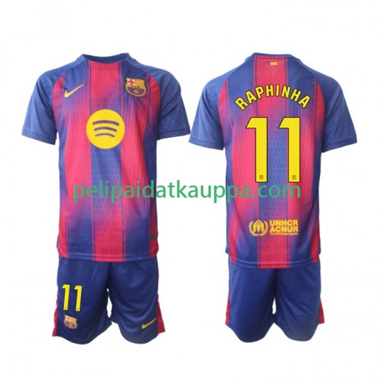 FC Barcelona Raphinha 11 Koti Fanipelipaita (Lasten) 2025-2026 Lyhythihainen FC Barcelona Raphinha 11 Koti Fanipelipaita (Lasten) 2025-2026 Lyhythihainen