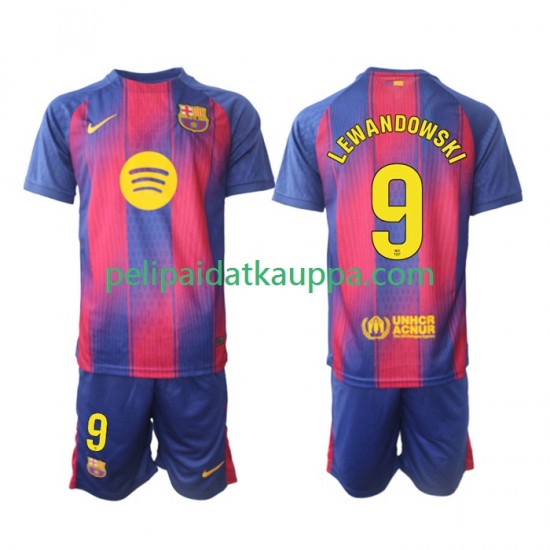 FC Barcelona Robert Lewandowski 9 Koti Fanipelipaita (Lasten) 2025-2026 Lyhythihainen