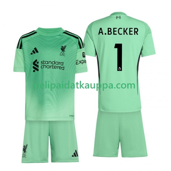 Liverpool Alisson Becker 1 Maalivahdin Koti Fanipelipaita (Lasten) 2025-2026 Lyhythihainen