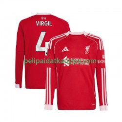 Liverpool Virgil van Dijk 4 Koti Fanipelipaita (Miehet) 2025-2026 Pitkähihainen