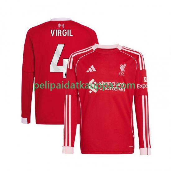 Liverpool Virgil van Dijk 4 Koti Fanipelipaita (Miehet) 2025-2026 Pitkähihainen