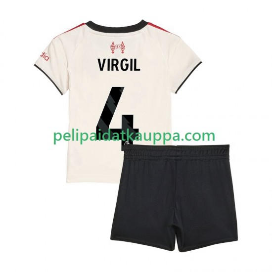 Liverpool Virgil van Dijk 4 Vieras Fanipelipaita (Lasten) 2025-2026 Lyhythihainen