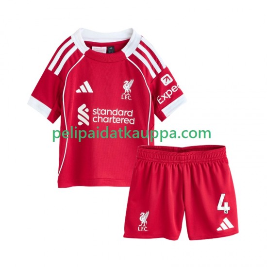 Liverpool Virgil van Dijk 4 Koti Fanipelipaita (Lasten) 2025-2026 Lyhythihainen