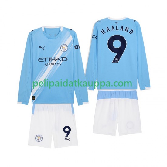 Manchester City Erling Haaland 9 Koti Fanipelipaita (Lasten) 2025-2026 Pitkähihainen Manchester City Erling Haaland 9 Koti Fanipelipaita (Lasten) 2025-2026 Pitkähihainen