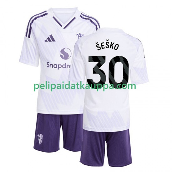 Manchester United Benjamin Sesko 30 Vieras Fanipelipaita (Lasten) 2025-2026 Lyhythihainen