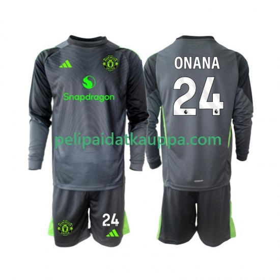 Manchester United Andre Onana 24 Maalivahdin Vieras Fanipelipaita (Lasten) 2025-2026 Pitkähihainen