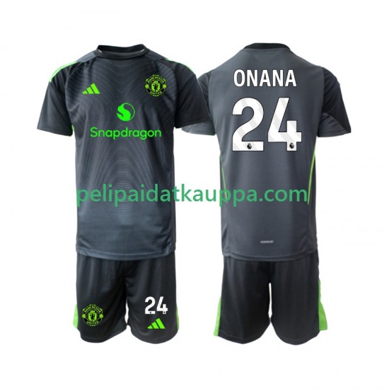 Manchester United Andre Onana 24 Maalivahdin Vieras Fanipelipaita (Lasten) 2025-2026 Lyhythihainen
