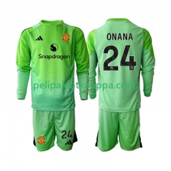 Manchester United Andre Onana 24 Maalivahdin Neljäs Fanipelipaita (Lasten) 2025-2026 Pitkähihainen