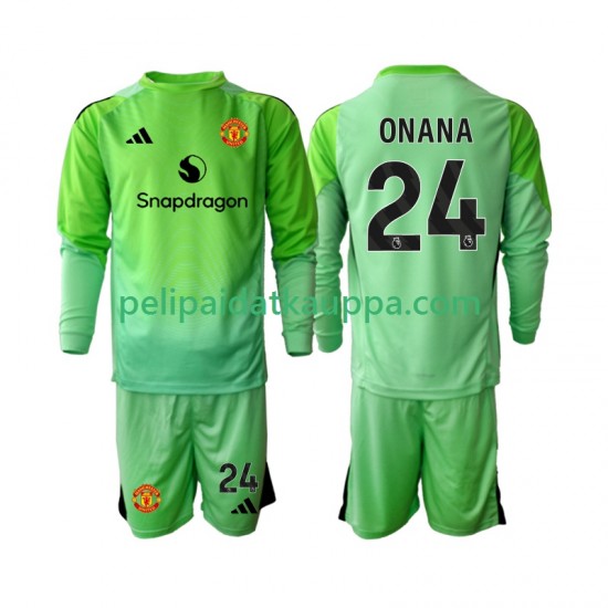 Manchester United Andre Onana 24 Maalivahdin Neljäs Fanipelipaita (Lasten) 2025-2026 Pitkähihainen