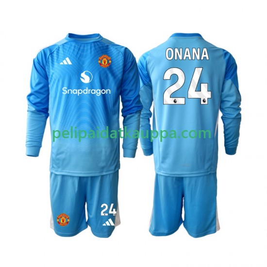 Manchester United Andre Onana 24 Maalivahdin Koti Fanipelipaita (Lasten) 2025-2026 Pitkähihainen