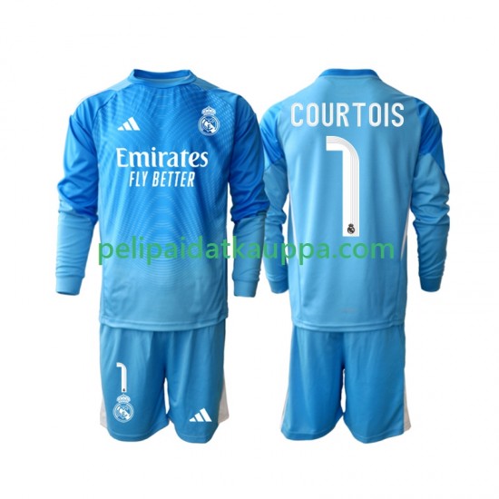 Real Madrid Thibaut Courtois 1 Koti Fanipelipaita (Lasten) 2025-2026 Pitkähihainen