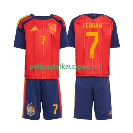 Espanja Ferran Torres 7 Koti Fanipelipaita (Lasten) World Cup 2026 Lyhythihainen