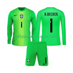Brasilia Alisson Becker 1 Maalivahdin Koti Fanipelipaita (Lasten) 2026 Pitkähihainen