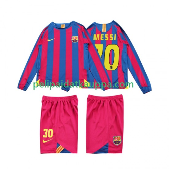 FC Barcelona Lionel Messi 10 2005 Retro Koti Fanipelipaita (Lasten) 2006 Pitkähihainen FC Barcelona Lionel Messi 10 2005 Retro Koti Fanipelipaita (Lasten) 2006 Pitkähihainen