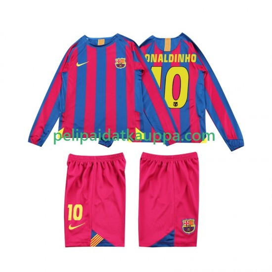 FC Barcelona RONALDINHO 10 2005 Retro Koti Fanipelipaita (Lasten) 2006 Pitkähihainen FC Barcelona RONALDINHO 10 2005 Retro Koti Fanipelipaita (Lasten) 2006 Pitkähihainen