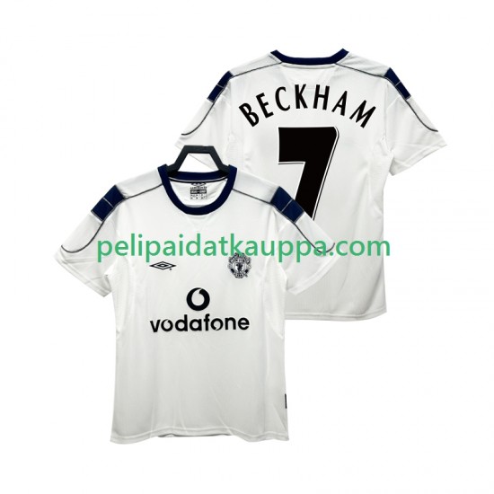 Manchester United BECKHAM 7 2000 2001 Retro Vieras Fanipelipaita (Miehet) Lyhythihainen
