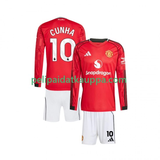 Manchester United Matheus Cunha 10 Koti Fanipelipaita (Lasten) 2025-2026 Pitkähihainen Manchester United Matheus Cunha 10 Koti Fanipelipaita (Lasten) 2025-2026 Pitkähihainen