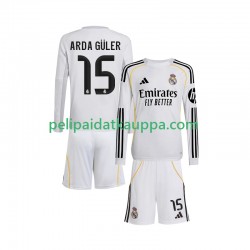 Real Madrid Arda Guler 15 Koti Fanipelipaita (Lasten) 2025-2026 Pitkähihainen Real Madrid Arda Guler 15 Koti Fanipelipaita (Lasten) 2025-2026 Pitkähihainen