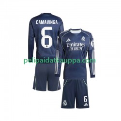 Real Madrid Camavinga 6 Vieras Fanipelipaita (Lasten) 2025-2026 Pitkähihainen Real Madrid Camavinga 6 Vieras Fanipelipaita (Lasten) 2025-2026 Pitkähihainen