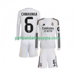 Real Madrid Camavinga 6 Koti Fanipelipaita (Lasten) 2025-2026 Pitkähihainen Real Madrid Camavinga 6 Koti Fanipelipaita (Lasten) 2025-2026 Pitkähihainen