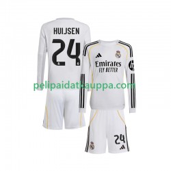 Real Madrid Huijsen 24 Koti Fanipelipaita (Lasten) 2025-2026 Pitkähihainen Real Madrid Huijsen 24 Koti Fanipelipaita (Lasten) 2025-2026 Pitkähihainen